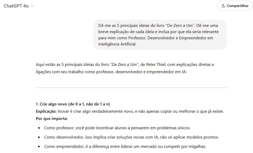 Extrair ideias de um livro e relacioná-las a algum contexto profissional